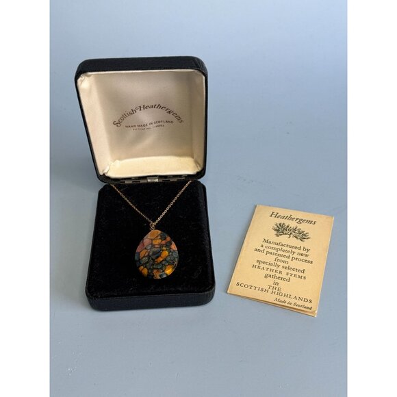 Heathergems Scottish Highlands Heather Stems Pendant Necklace 20 14K GF Chain In - Picture 5 of 5